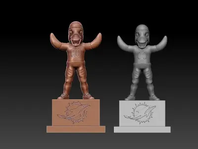 NFL - MIAMI DOLPHINS FOOTBALL MASCOT STATUE - 3D PRINT 3D print model
