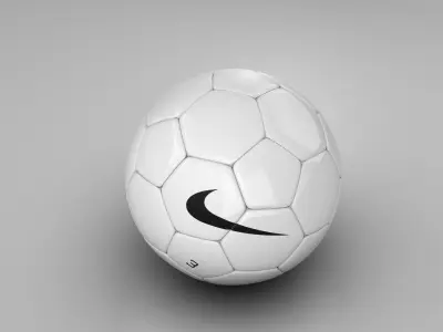 Soccer ball white 2 Low-poly 3D model