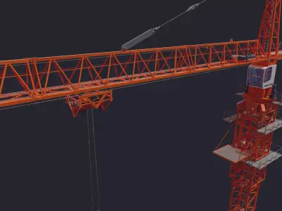 Tower Crane Low-poly 3D model