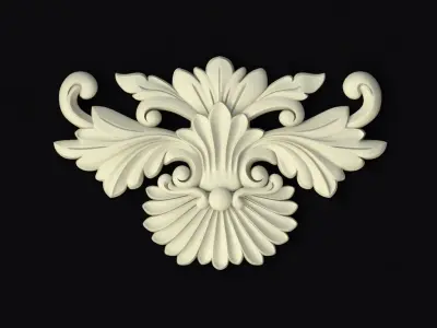 Central decor ornament for furniture 3D model 349