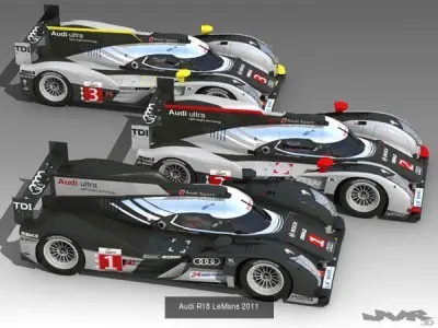 Audi R18 Prototypes 3D Model Collection