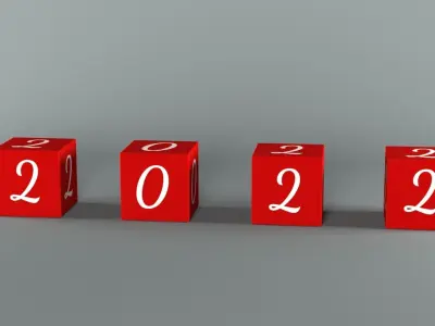 Decoration 2022 Cubes  Low-poly 3D model