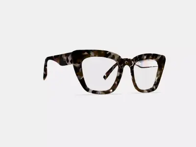 Lorena Eyeglasses in Black Currant Tortoise 3D model