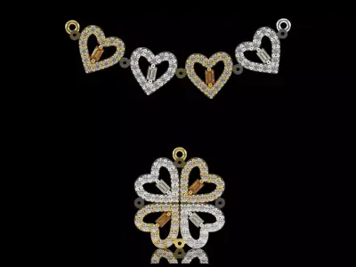 Two ways to wear stl 3dm gold jewelry pendant model jp0384 3D print model