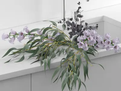 Flowers in sink 3D model