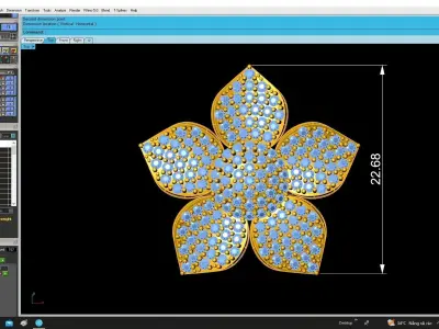 luxury diamond flower women ring 4860 3D print model