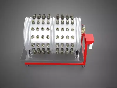 STEEL DRUM ROTARY HYDROPONIC GARDEN PLANT FARM SYSTEM CIRCULAR 3D model