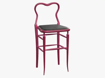 High Chair Clerks Chair No 9 Lips Pink Plastic Version 3D model