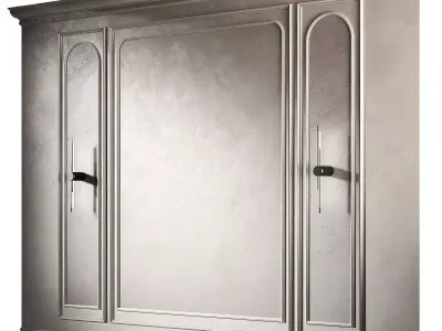 Wall decor panel set with moldings Half-round arches 3D model