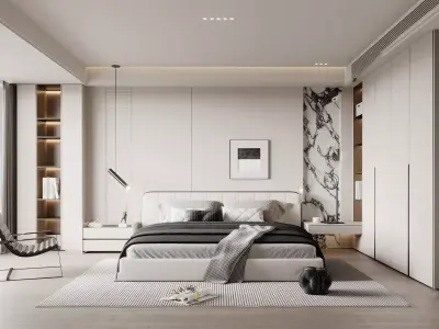Modern luxury bedroom 43 3D model
