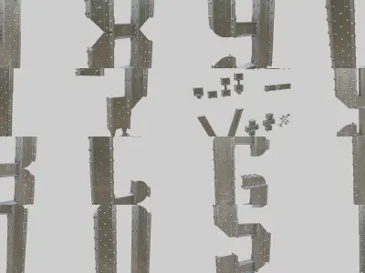 Steel Construction Letters And Numbers Collection 3D Model Pack