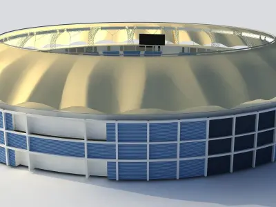 Dubai Cricket Stadium Low-poly 3D model