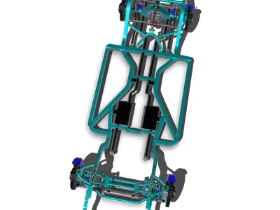 1957 Chevy Bel Air Pro Touring Chassis COMPLETE 3D print model