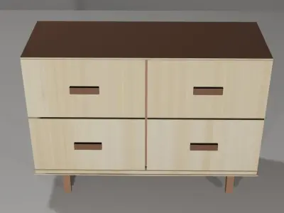 WOOD DRESSER  Free 3D model
