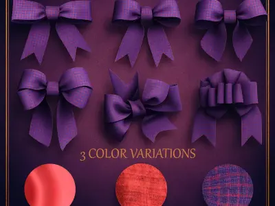 Fabric Bows - Pack 02 3D model