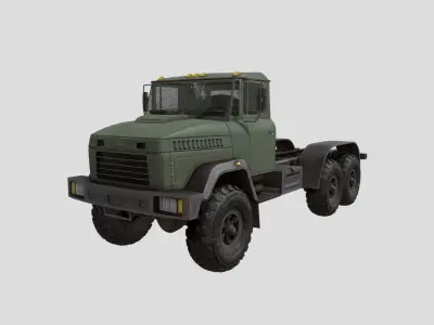 KrAZ 6x6 Model Low-poly 3D model