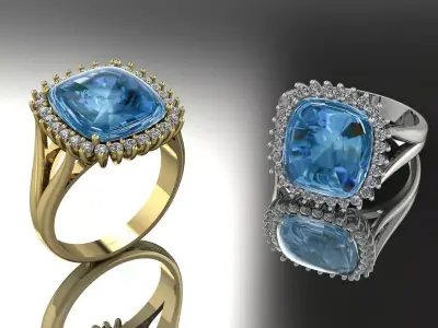 Jewelry Ring Gold 3D print model 60