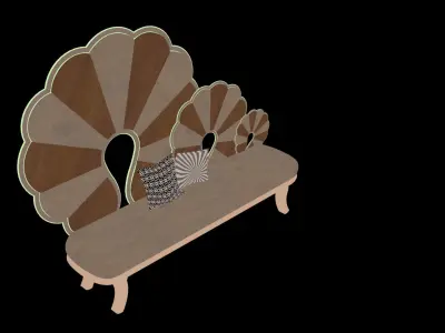 Realistic low poly Lotus couch Low-poly 3D model