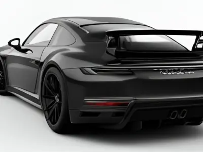 Sleek Black Porsche 911 GT3 Low-poly 3D model