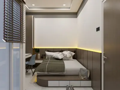 Modern 4 Bedroom Low Poly VR AR Ready Low-poly 3D model