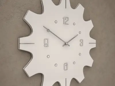 Dark Wood Wall Clock 05 3D model