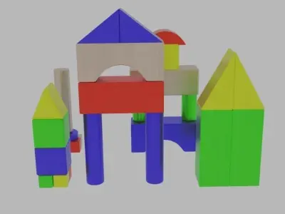 Toy Blocks Low-poly 3D model