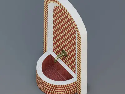 Moroccan tile fountain 3D model