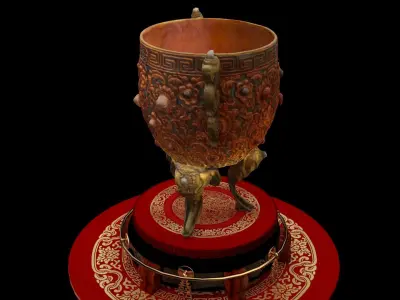 Chinese  golden treasure cup  3D model