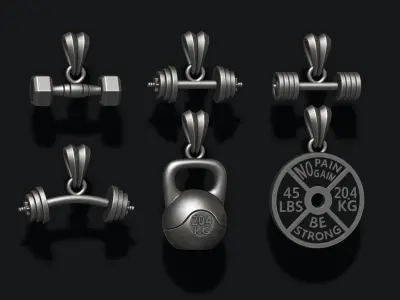barbell pendant pack 3D print model