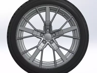 Rim with tire 1-18 3D print model