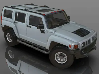 Hummer H3 SUV 3D model Sports Cars Games  Low-poly 3D model