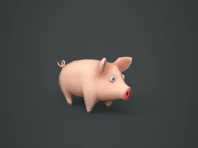 Pig Stylized Low-poly 3D model