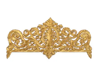 Classic Carved Bed 3D model 19 3D model