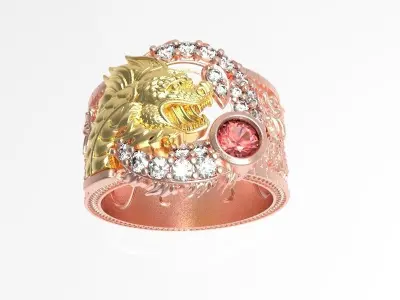 carp turning into a dragon male ring 3D print model