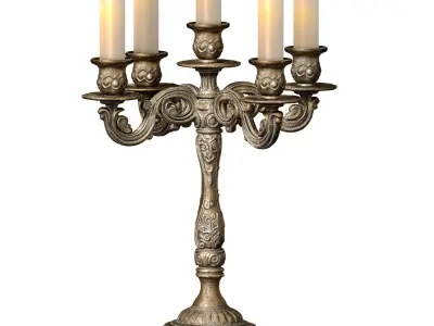 Bronze Tabletop Antique Metal classic Candlestick Candelabra 3D model