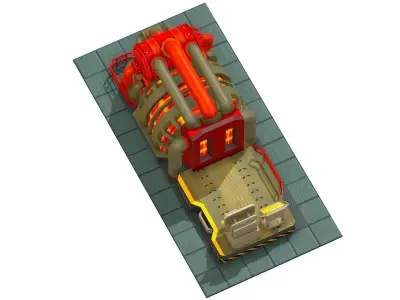 isometrical Installation Power Plant Generator 3 Low-poly 3D model