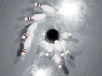  Bowling Ball and Pins 3D model