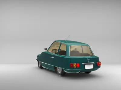 Old Mini Car Design 3D model