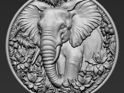 Elephant Pendant A39 3D print model