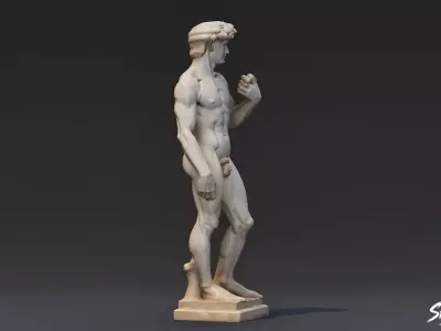 David Statue Low-poly 3D model