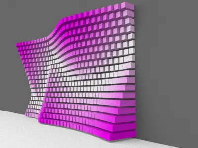 Parametric Magenta and White Colored Wall Decoration  3D model