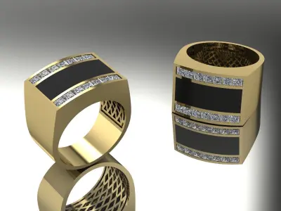 Jewelry Mens Ring Gold 3D print model 3