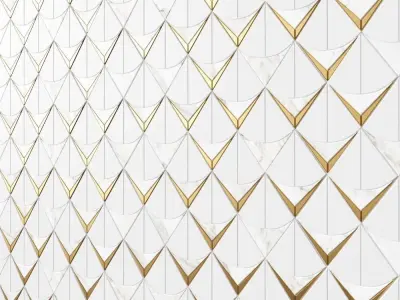 Regis Bianco Waterjet Mosaic Tile 3D model