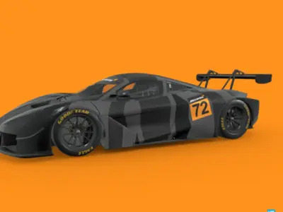 High-Performance McLaren GT3 Race Car 3D Model 3D model