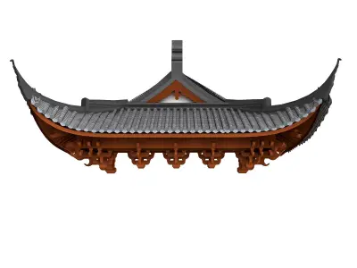 Chinese eaves Low-poly 3D model