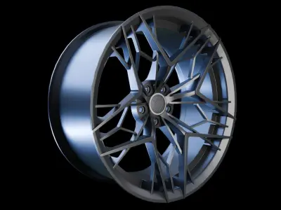 Awesome Rim and Tire 02 Low-poly 3D model