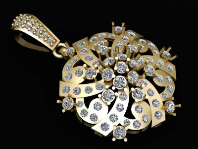 LUXURY RUSSIAN STYLE DIAMONT PENDANT 3PRINTABLEMODEL  3D print model
