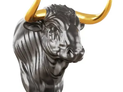 Sculpture of a bull bust 3D model