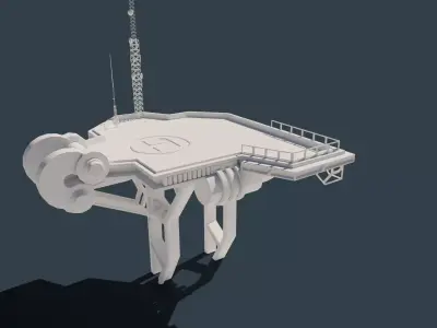 futuristic oil rig structure 3D model