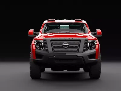 Nissan 4x4 Car Metallic Red Low-poly 3D model